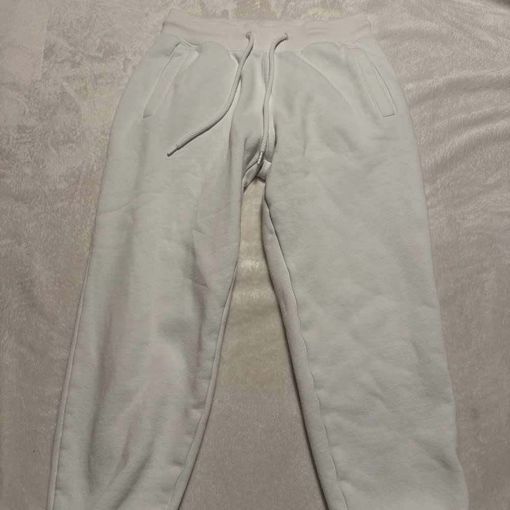 Fashion Nova White Drawstring Jogger Pants